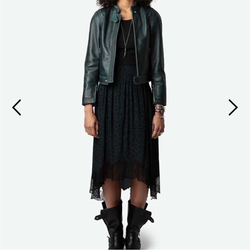 Zadig & Voltaire Black Asymmetrical Leopard Skirt - Picture 2 of 5